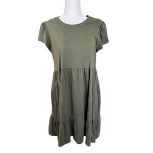 Time and Tru Olive Green T Shirt Dress w Pockets Women’s Medium